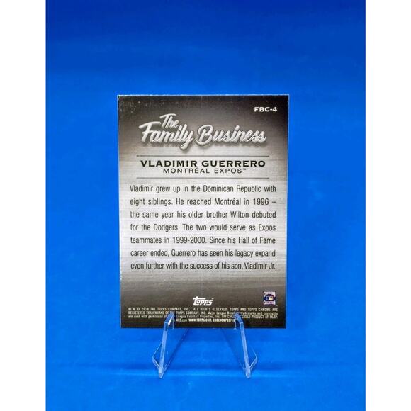 Vladimir Guerrero 2019 Topps Chrome Update The Family Business #FBC-4 Expos HOF - Picture 9 of 11